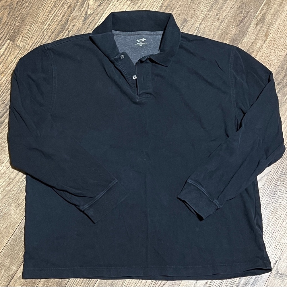 Men’s black shirt - size large - collar - long sleeve